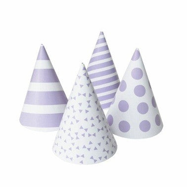 Lavender Patterned Party Hats