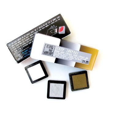 White, Gold & Silver Small Ink Pad Set