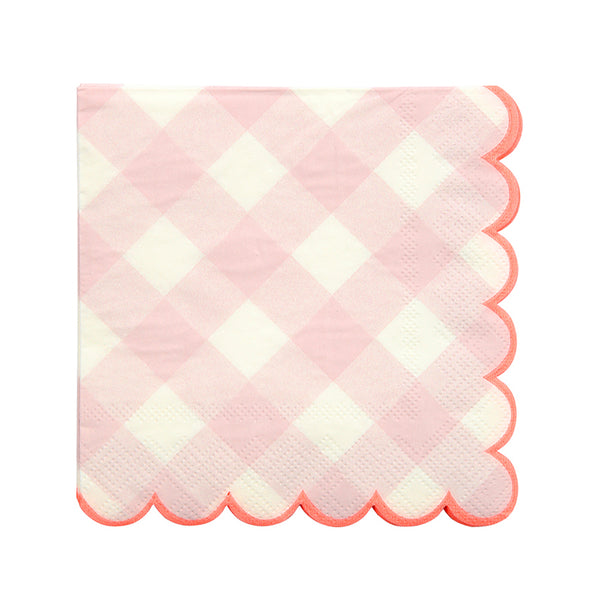 Pink Gingham Napkins