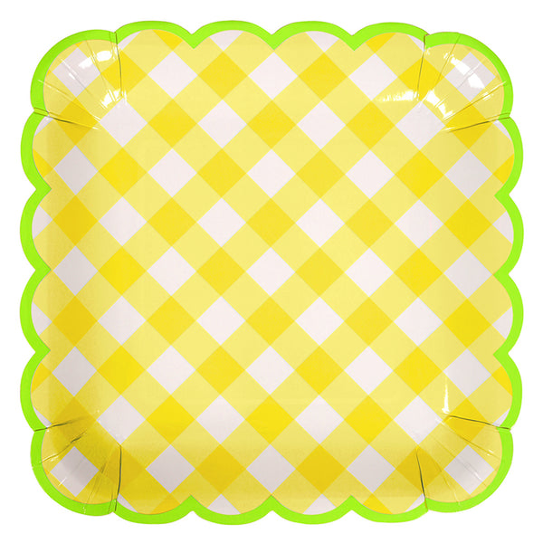 Yellow Gingham Plates