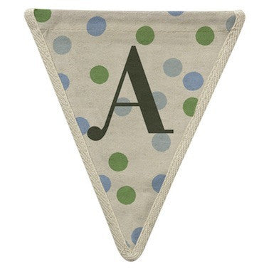 Letter A - polka dots blue & green