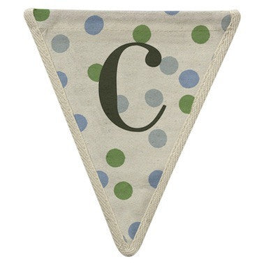 Letter C - polka dots blue & green