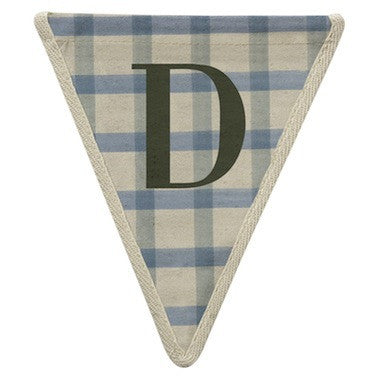 Letter D - plaid blue