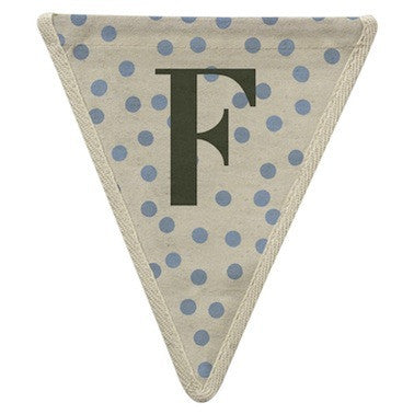 Letter F - polka dots blue