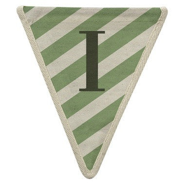 Letter I - diagonal stripe green