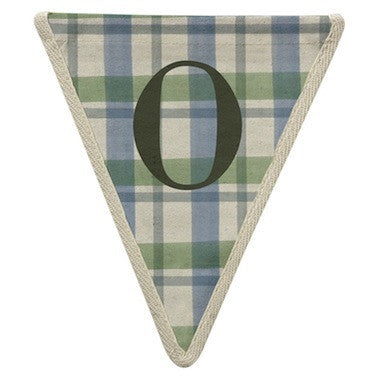 Letter O - plaid pattern blue & green