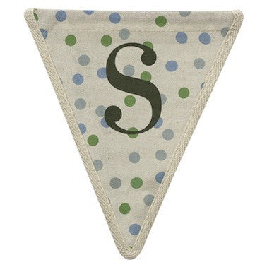 Letter S - polka dots blue & green