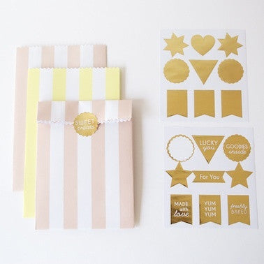 Pink & Yellow Stripe Gift Bags