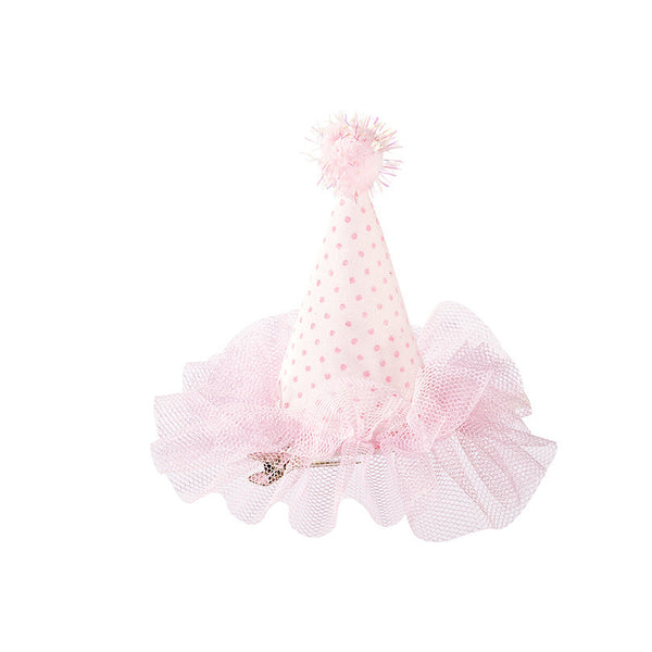 Pink Tulle Mini Party Hats