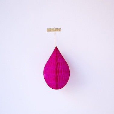 Honeycomb Teardrop Decoration - Cherry