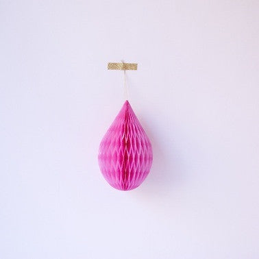 Honeycomb Teardrop Decoration - Dusty Rose