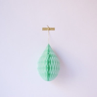 Honeycomb Teardrop Decoration - Mint