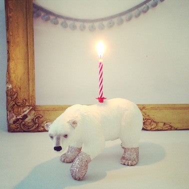 Polar Bear Glittery Candle Holder