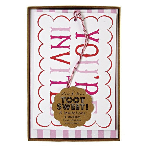 Toot Sweet - Pink Invitations