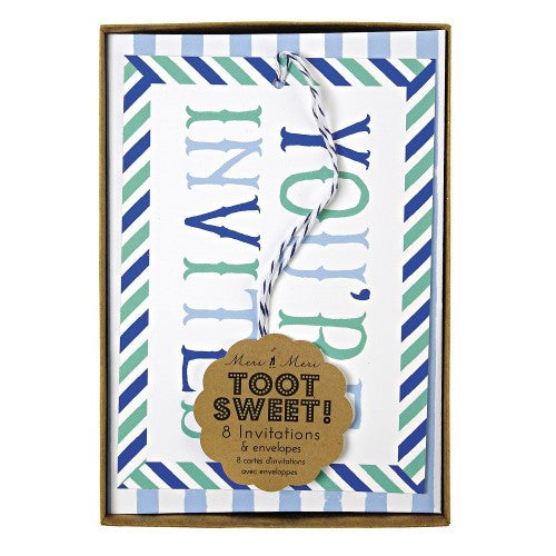 Toot Sweet - Blue Invitations