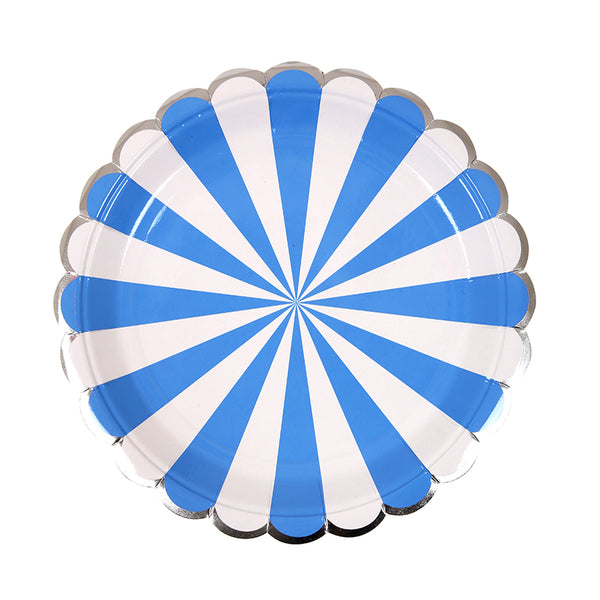 Blue Stripe Dessert Plates