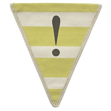 Exclamation point - stripe pattern yellow