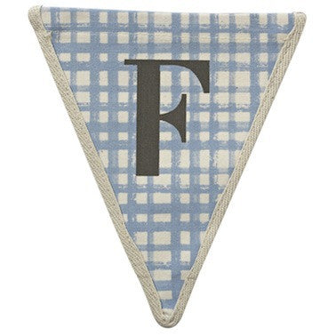 Letter F - plaid blue