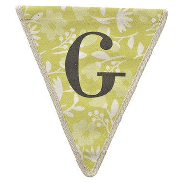Letter G - floral pattern yellow