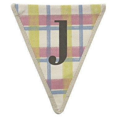 Letter J - plaid pattern multi