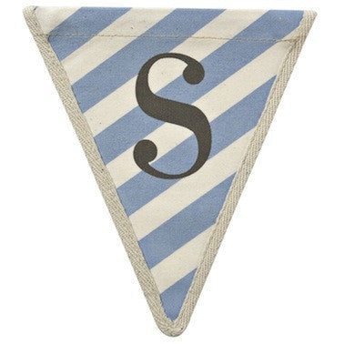 Letter S - diagonal stripe blue