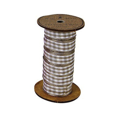 Ribbon Spool Brown Gingham