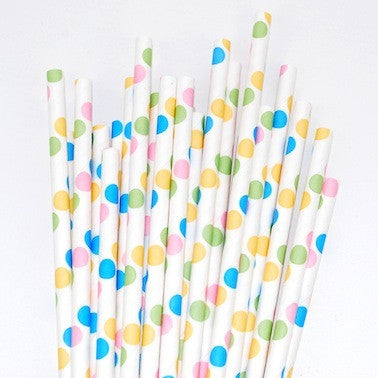 Paper Straws - Confetti Dots