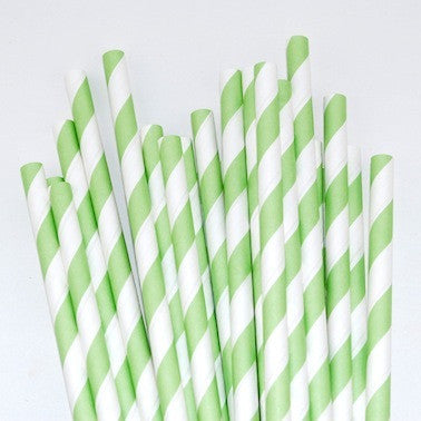 Paper Straws - Green Stripes