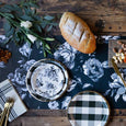 Black and Cream Floral Table Runner