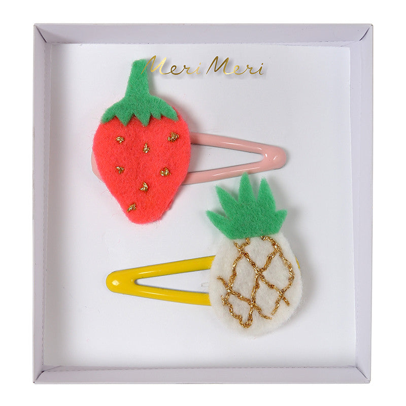 Pineapple & Strawberry Hair Clips