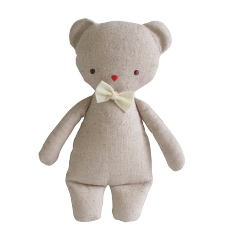 Mini Linen Bear Rattle