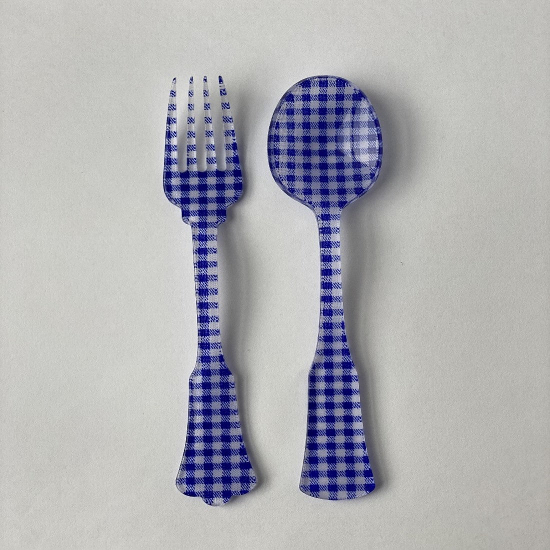 Cake Fork - Old Fashioned, Blue Gingham