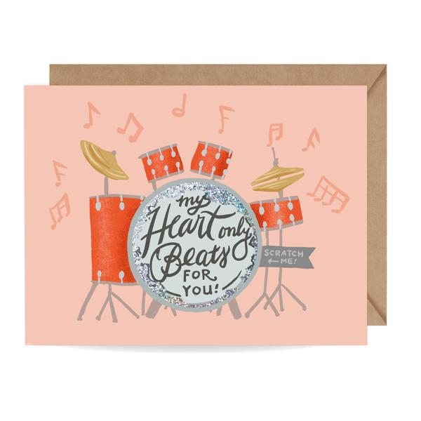 Heart Beats Drum Kit Scratch-off Card