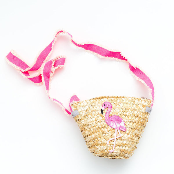 Flamingo Straw Bag