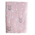 Pink Bunny Star Muslin Swaddle