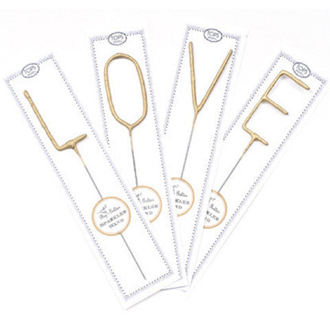 Big Golden Sparkler Wands 'LOVE'