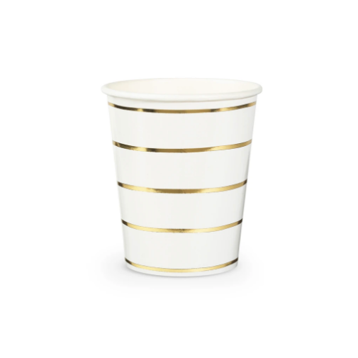 Frenchie Metallic Gold Striped Cups