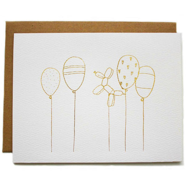 Gold Foil Balloons Card