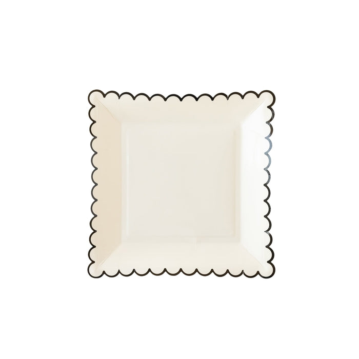 Black and White Scalloped Plates