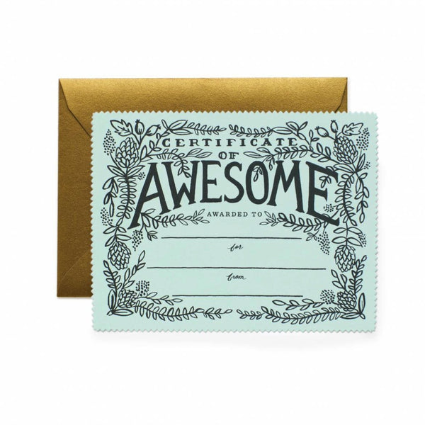 Certificate of Awesome