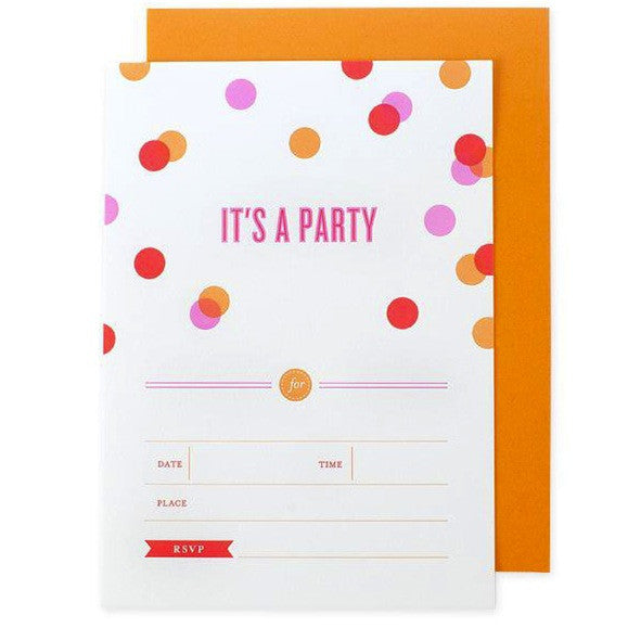 Confetti Invitations - Orange