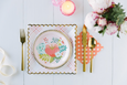 Garden Party Scalloped Plaid Plate