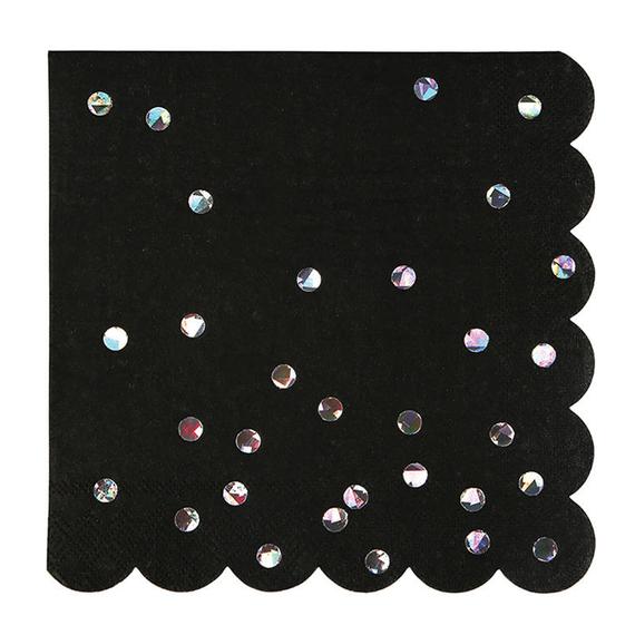 Black Iridescent Spot Napkins