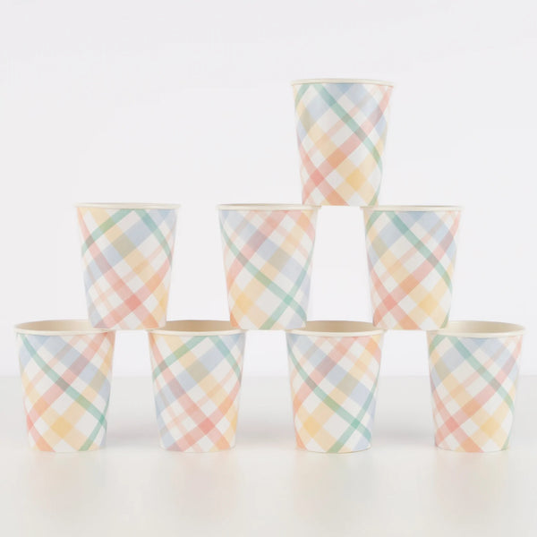 Spring Plaid Cups