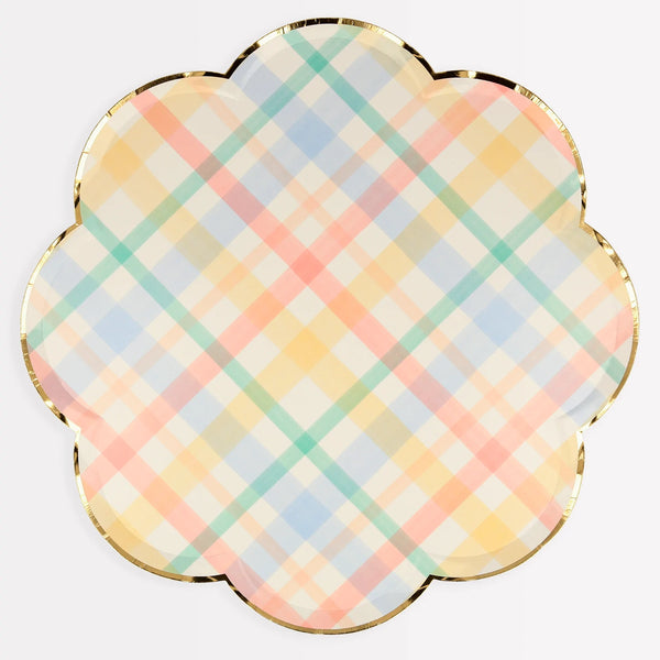 Spring Plaid Dinner Plates