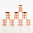 Burnt Orange Gingham Cups