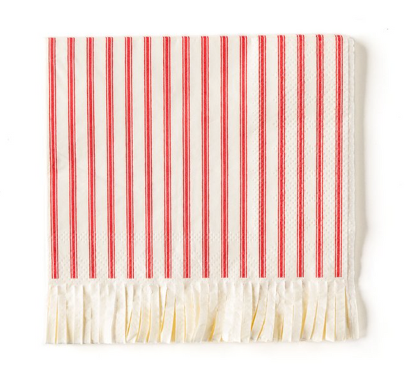 Red Striped Fringe Napkin