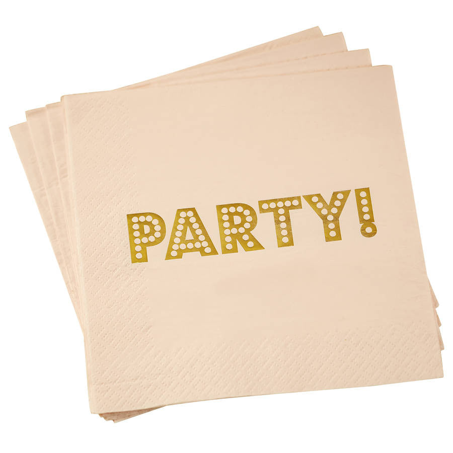 Gold Foiled Pastel Pink Napkins