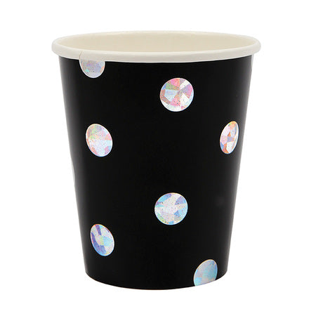 Black Iridescent Spot Cups