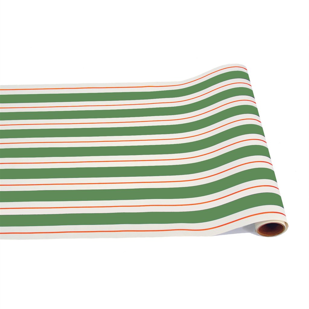 Green & Red Awning Stripe Runner